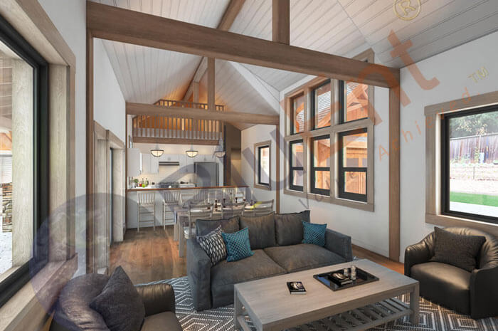 3D interior room rendering