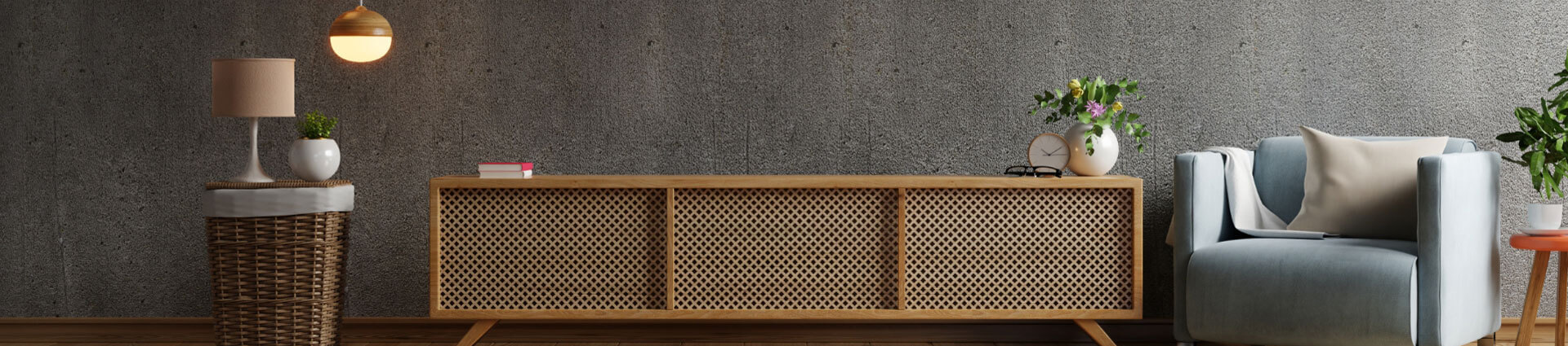 Interior renderings features banner